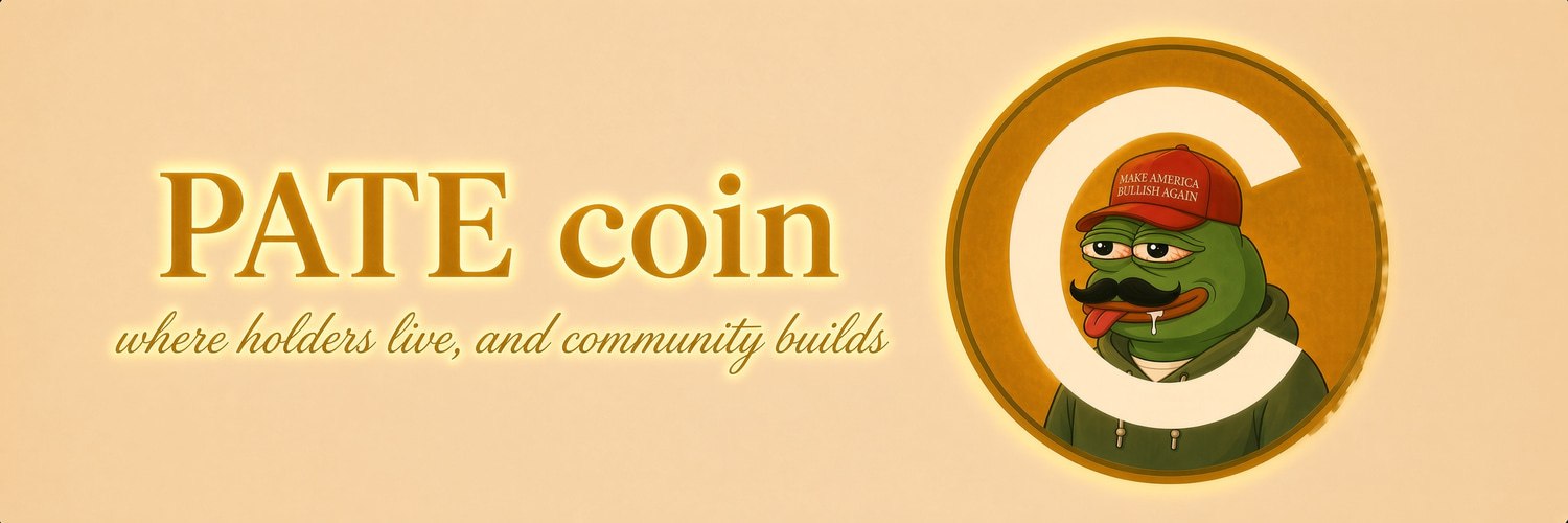 PATE coin banner — where holders live and community builds